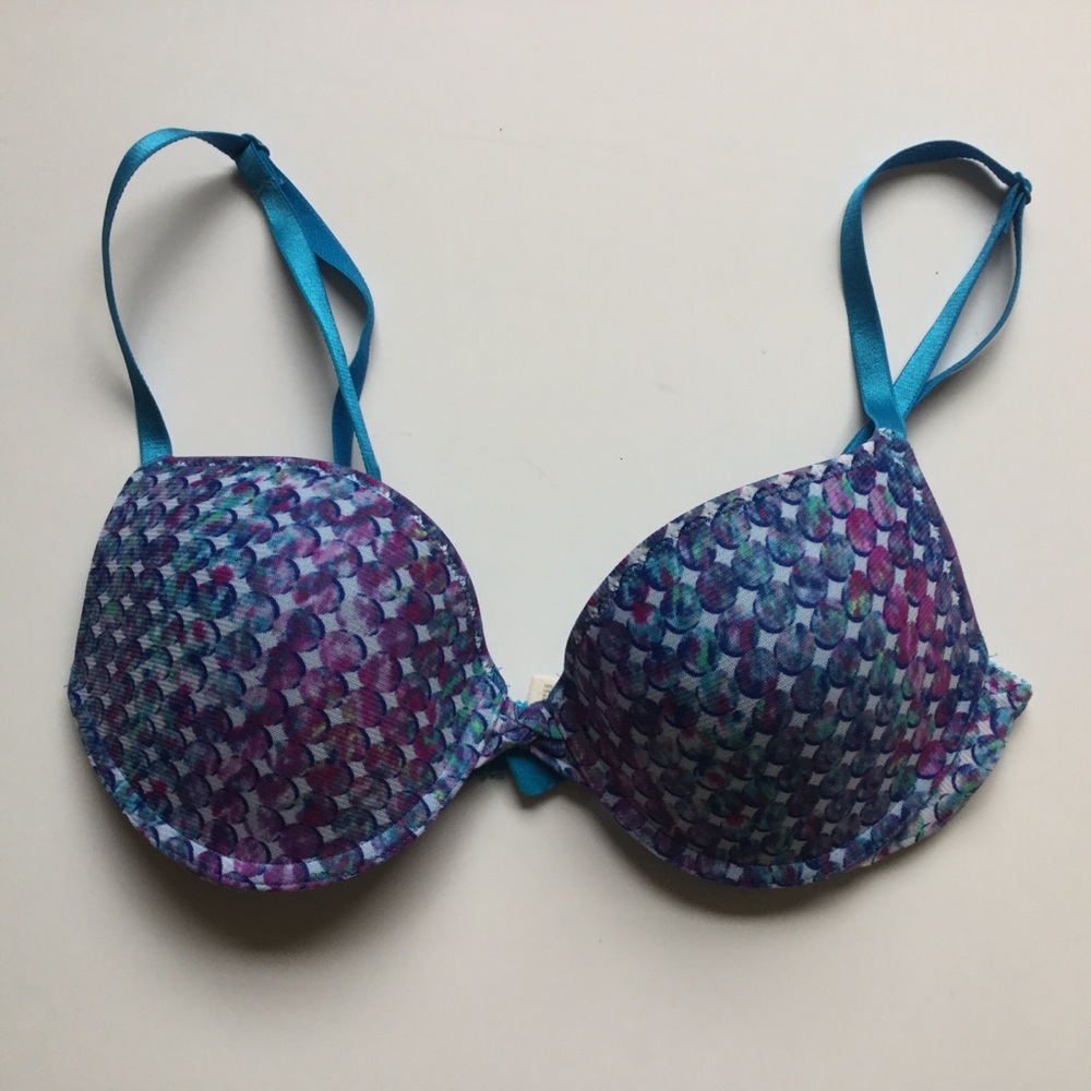 On Gossamer Mesh Bump It Push Up Bra Mermaid 34c
